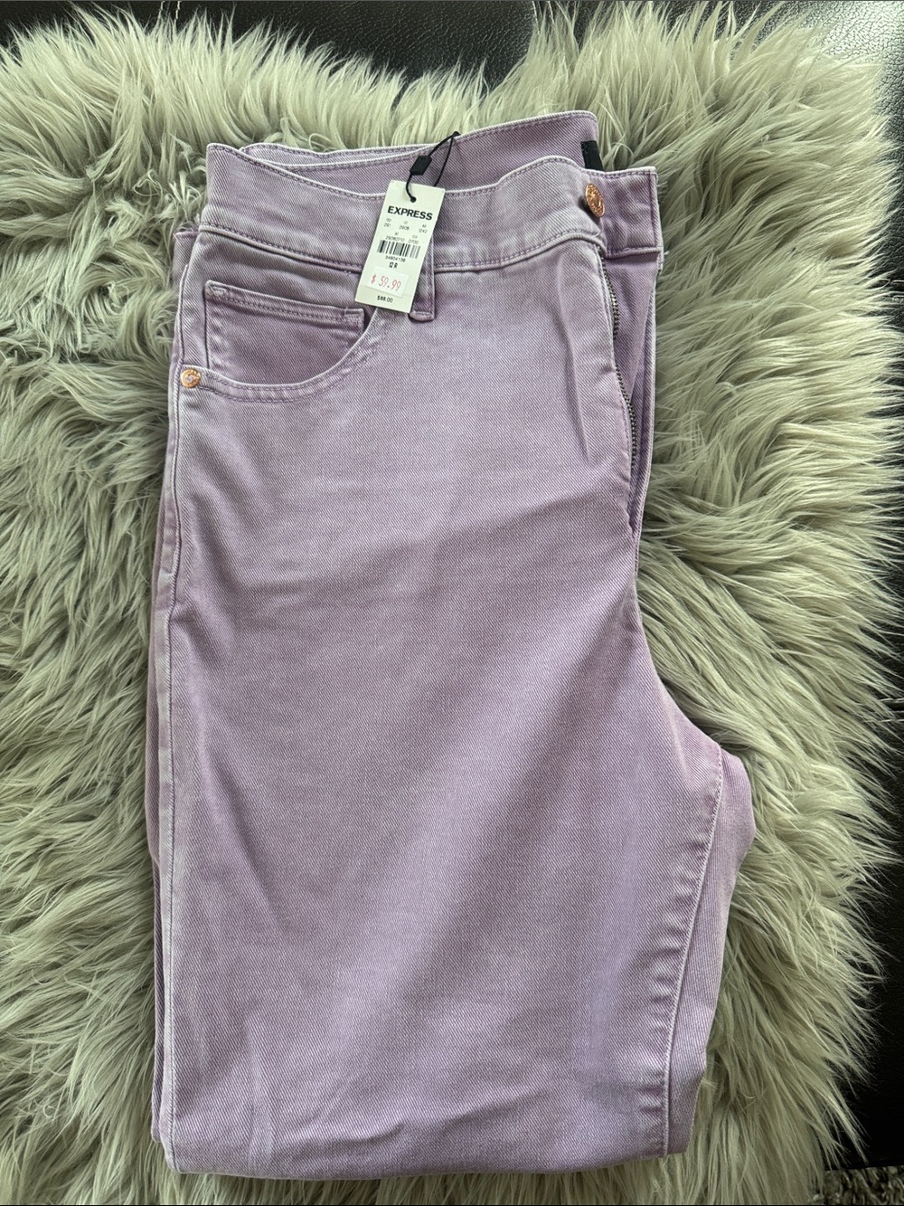Express Women's Pastel Lavender High-Rise Skinny Jeans